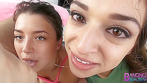 Banging Beauties POV Double Blowjob Babes Banging Beauties POV Double Blowjob Babes