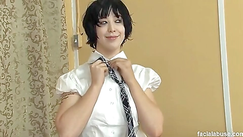 Sexy young chick masturbates with her boyfriend