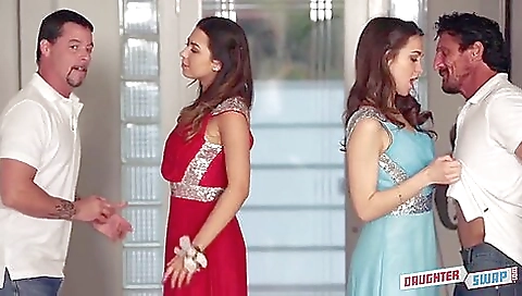 Sexy young chick gets banged by a strap-on